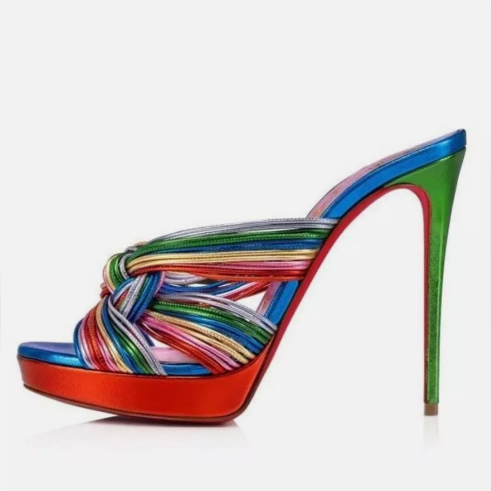 Christian Louboutin MULTITASKI ALTA 120 Platform Mules Sandals Heels Shoes